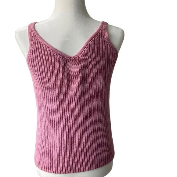 Banana Republic Cable Knit Tank Top Dusty Rose Pink SZ XS - Picture 2 of 11